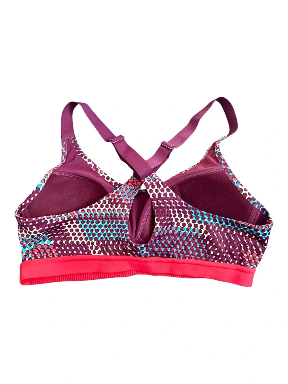 VSX Victoria's Secret Sport Bra 34B Molded Cup Underwire Strappy Geometric Dot - Picture 8 of 8